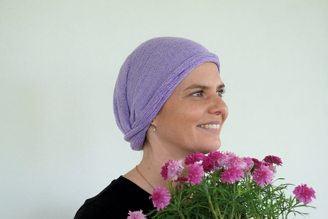 Lilac Cream Turban Wrap/ Head wrap