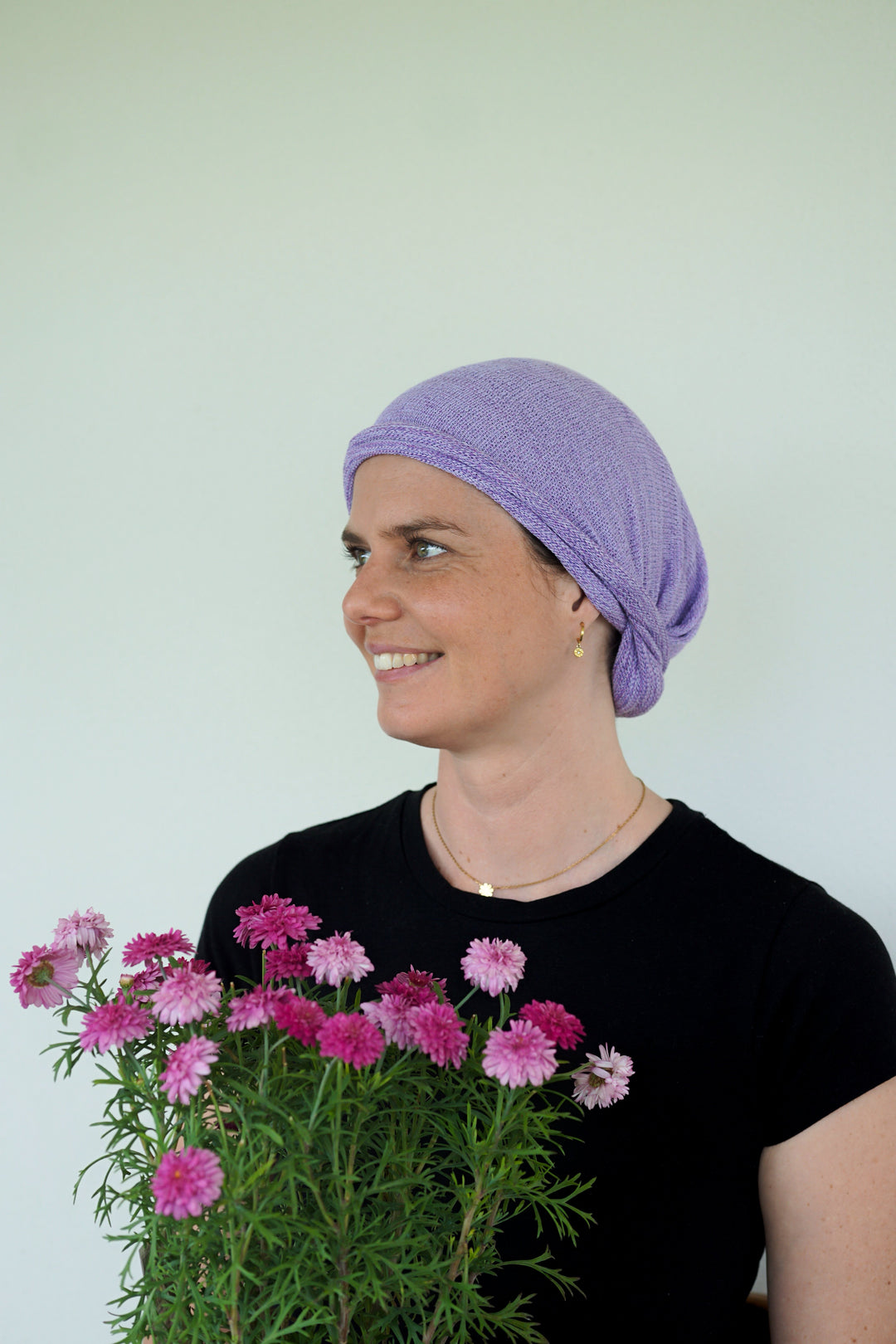 Lilac Cream Turban Wrap/ Head wrap