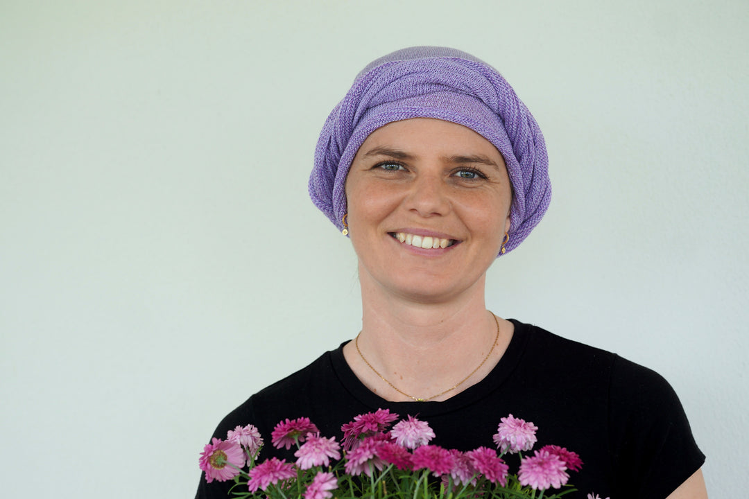 Lilac Cream Turban Wrap/ Head wrap