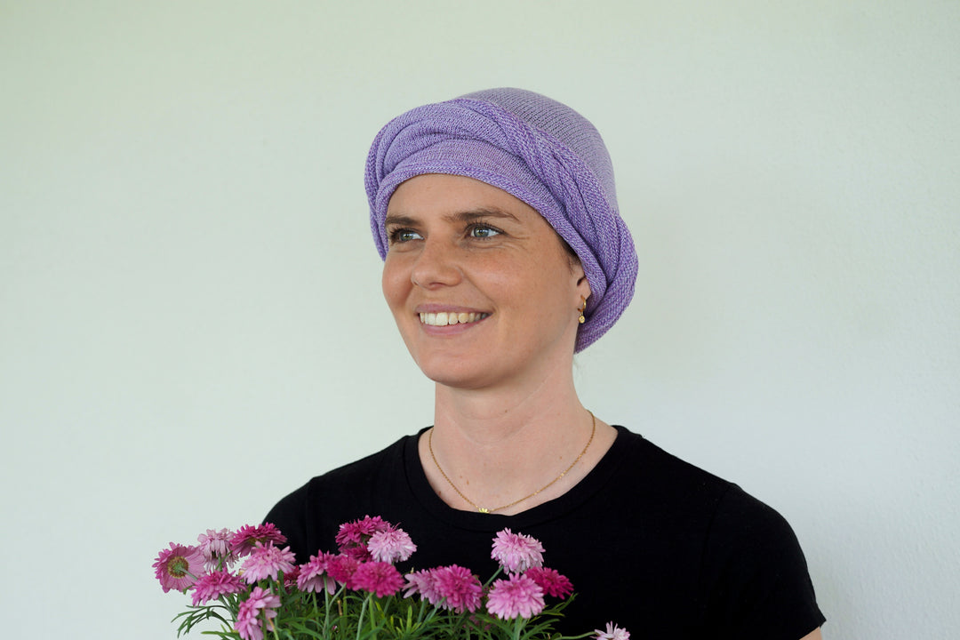 Lilac Cream Turban Wrap/ Head wrap