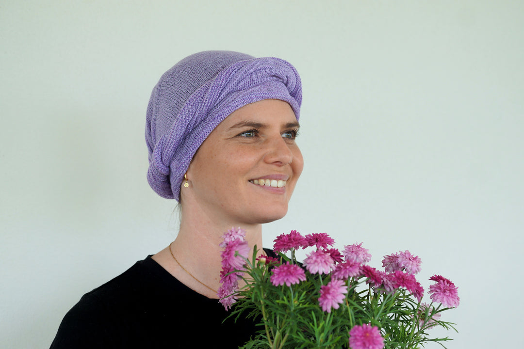 Lilac Cream Turban Wrap/ Head wrap
