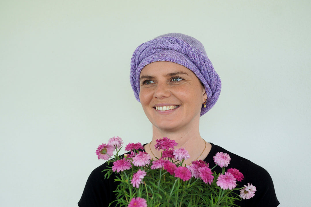 Lilac Cream Turban Wrap/ Head wrap