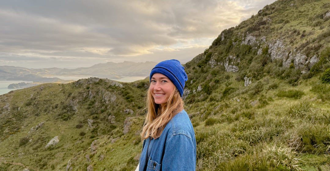 Merino Beanie Wrap - Alpine Blues