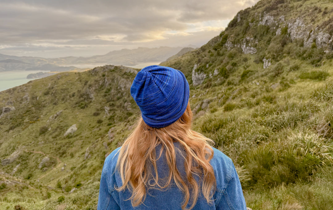 Merino Beanie Wrap - Alpine Blues