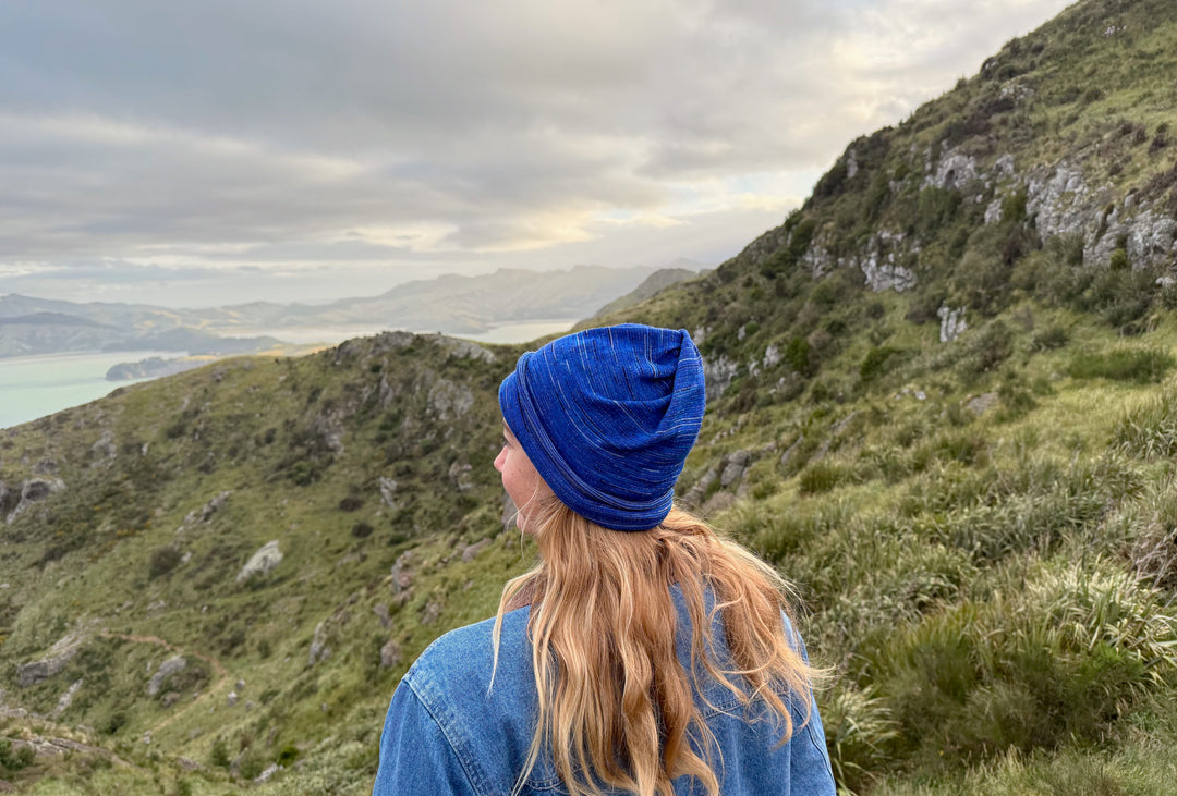 Merino Beanie Wrap - Alpine Blues