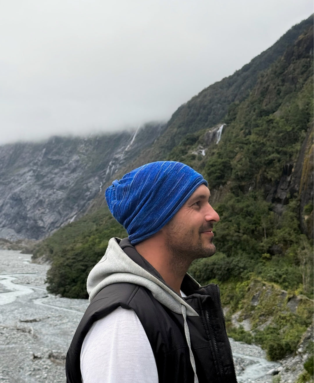 Merino Beanie Wrap - Alpine Blues