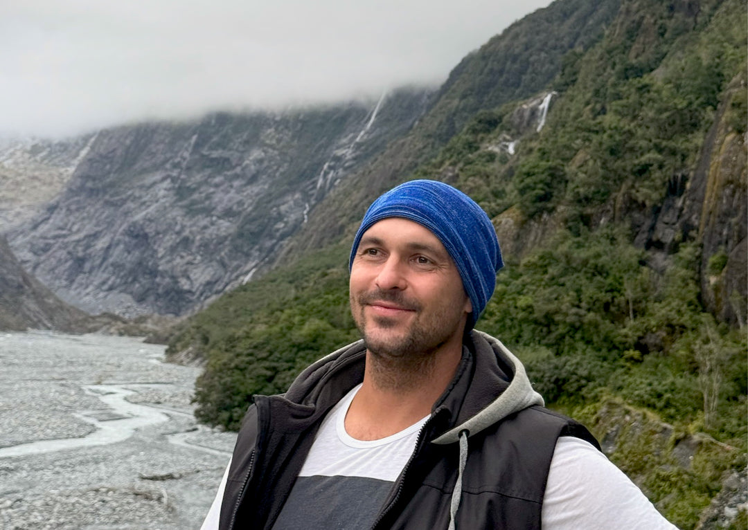 Merino Beanie Wrap - Alpine Blues