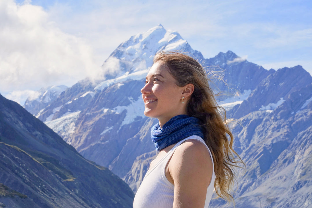 Merino Beanie Wrap - Alpine Blues