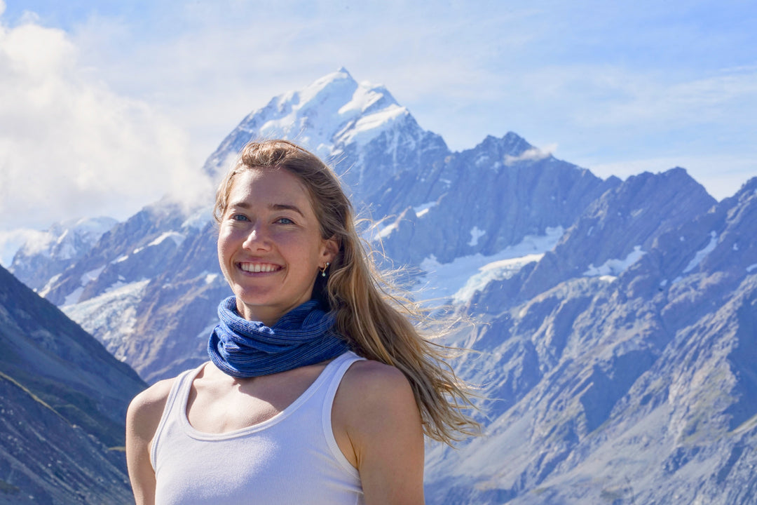 Merino Beanie Wrap - Alpine Blues