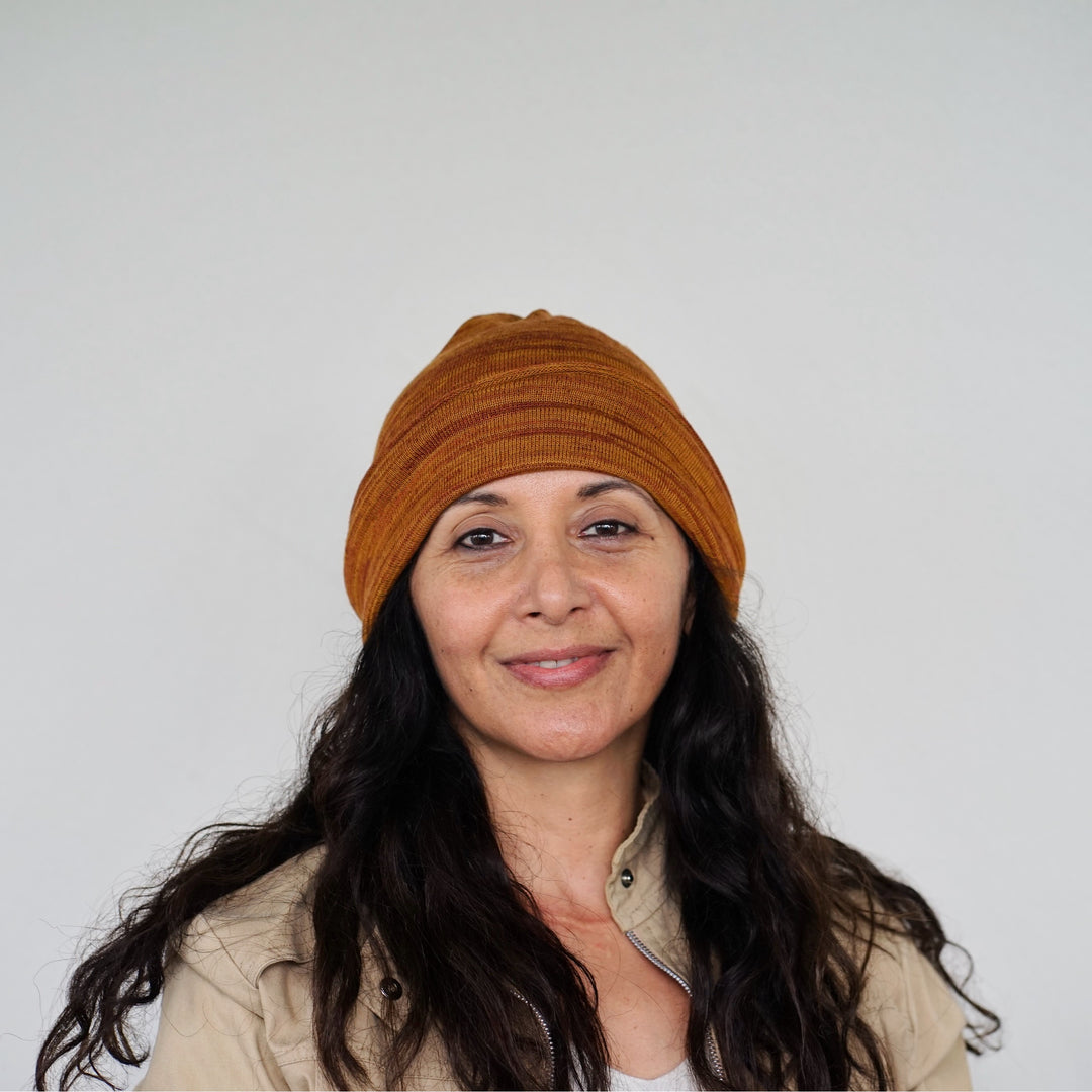 Mustard Tan Merino Beanie Wrap - Ships from Nevada USA