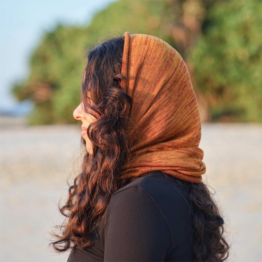 Mustard Tan Merino Beanie Wrap - Ships from Nevada USA