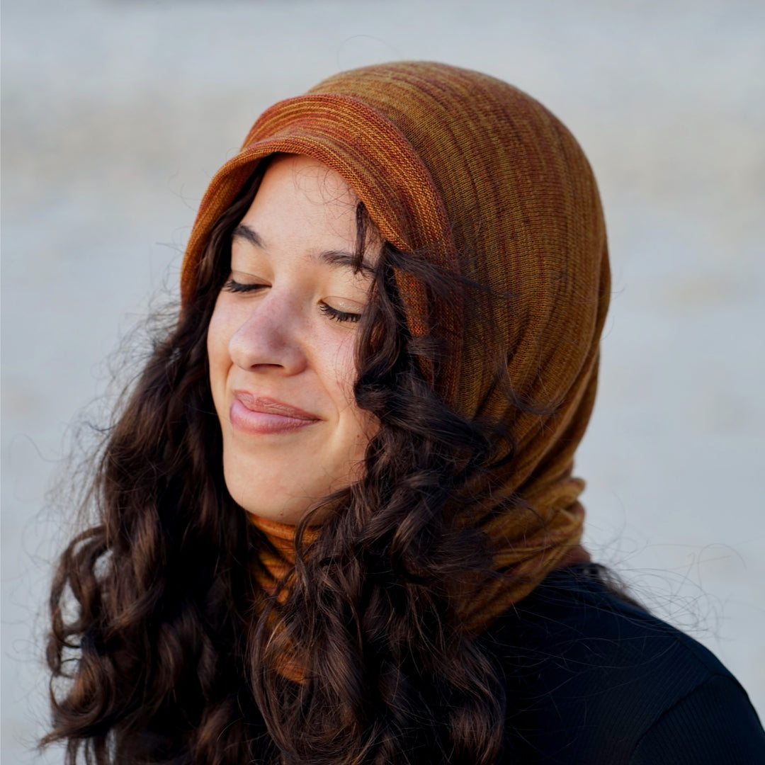 Mustard Tan Merino Beanie Wrap - Ships from Nevada USA