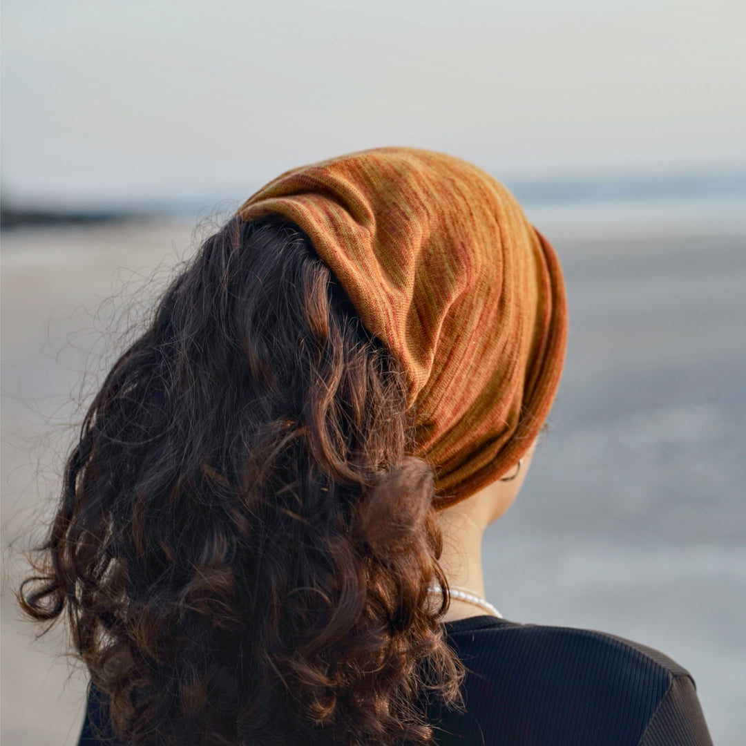 Mustard Tan Merino Beanie Wrap - Ships from Nevada USA