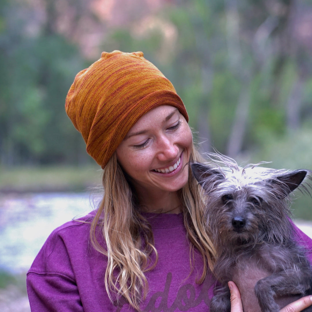 Mustard Tan Merino Beanie Wrap - Ships from Nevada USA