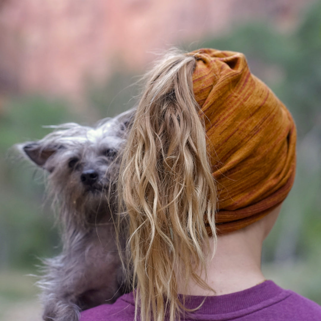 Mustard Tan Merino Beanie Wrap - Ships from Nevada USA