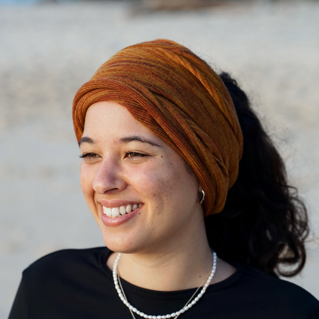 Mustard Tan Merino Beanie Wrap - Ships from Nevada USA