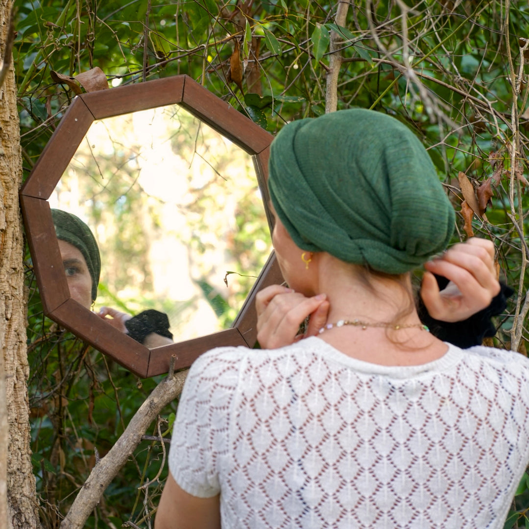 Olive Green Turban Wrap/ Head Wrap - Shipped from Nevada USA