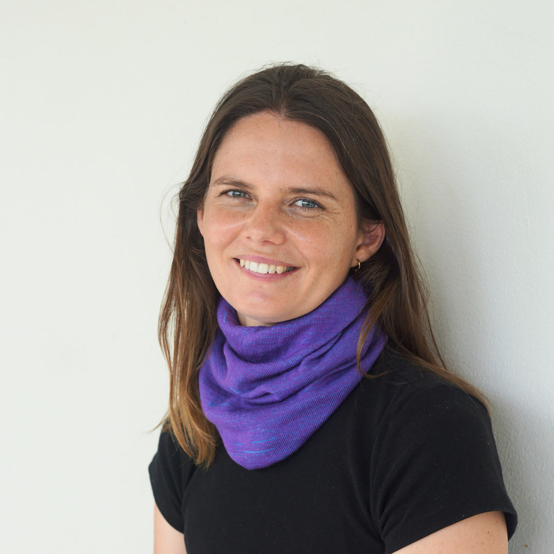 Amethyst & Blue Reversible  Merino Beanie Wrap - Shipped from Nevada USA