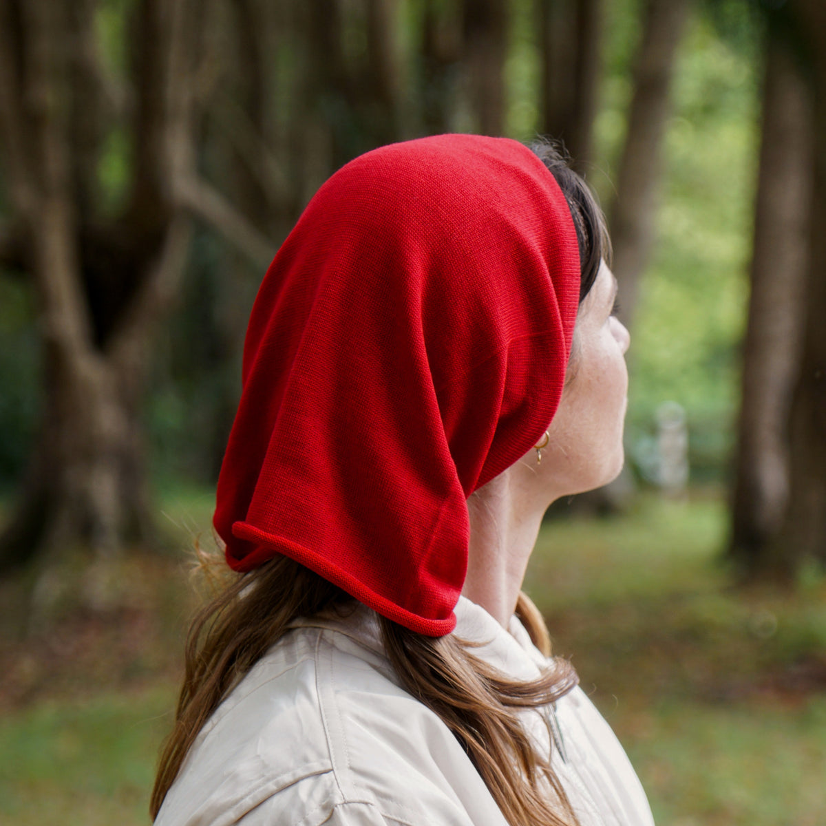 Rich Red Merino Beanie Wrap - Shipped from Nevada USA