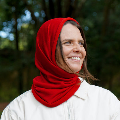 Rich Red Merino Beanie Wrap - Shipped from Nevada USA