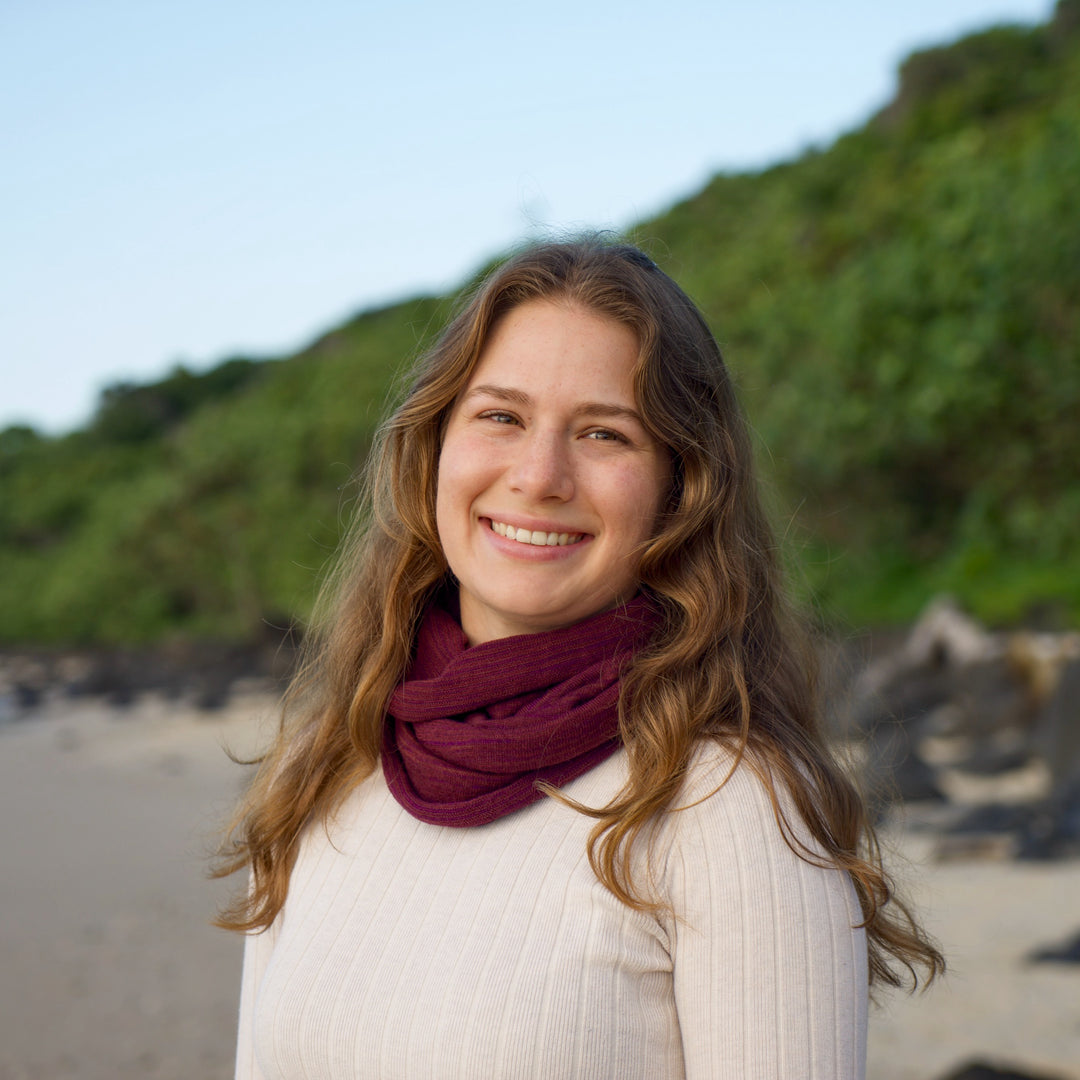 Rustic Plum Merino Beanie Wrap - Ships from Nevada USA