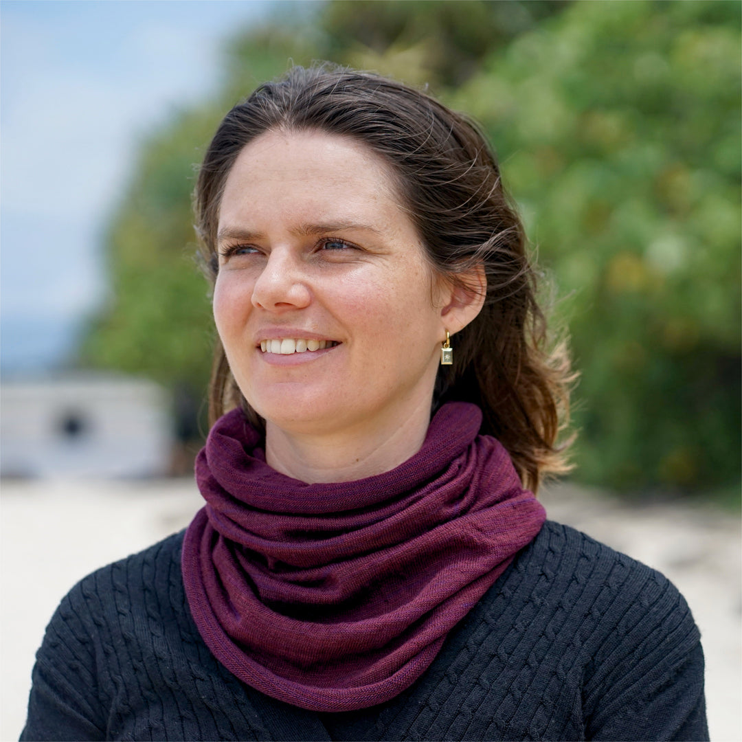 Rustic Plum Merino Beanie Wrap - Ships from Nevada USA