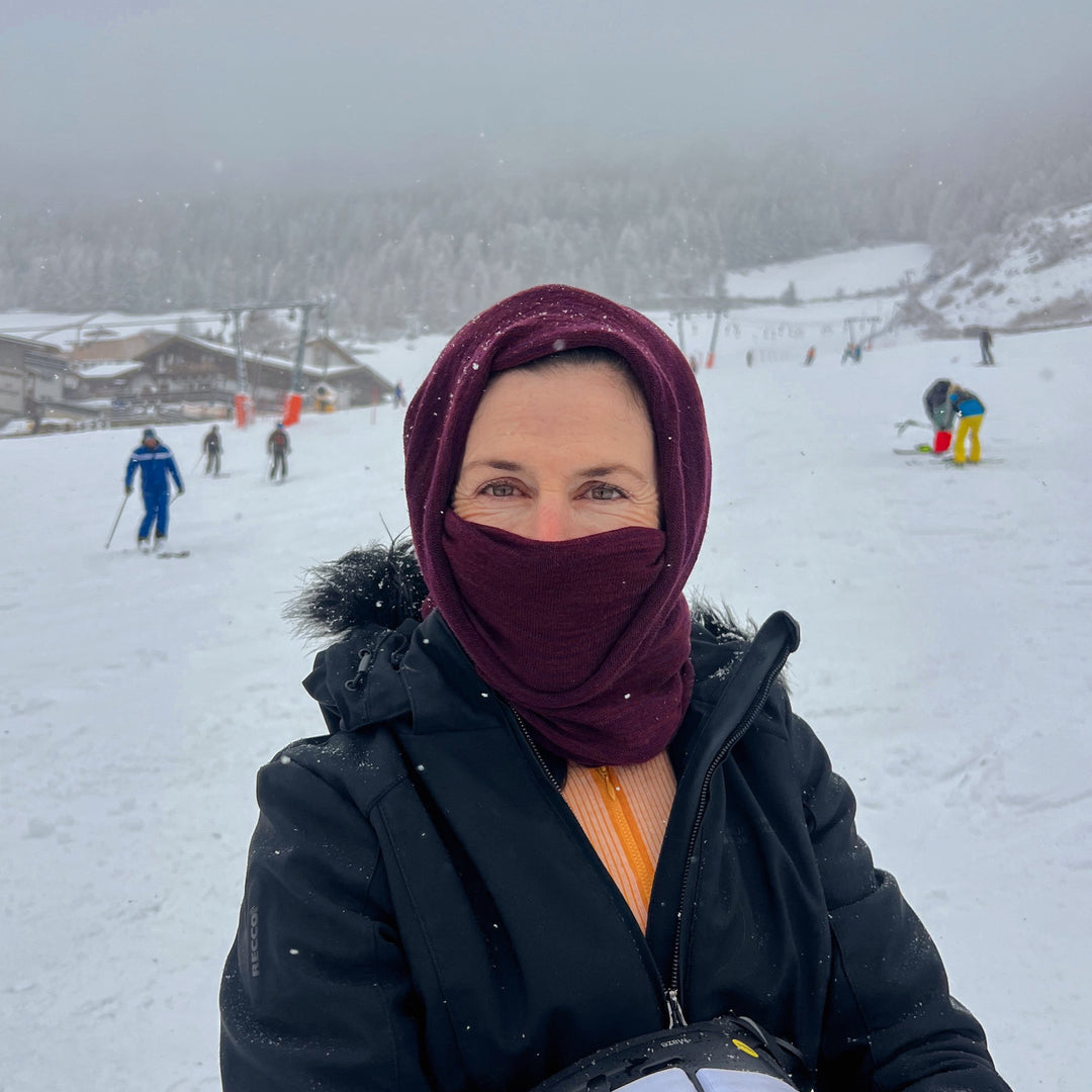 Rustic Plum Merino Beanie Wrap - Ships from Nevada USA