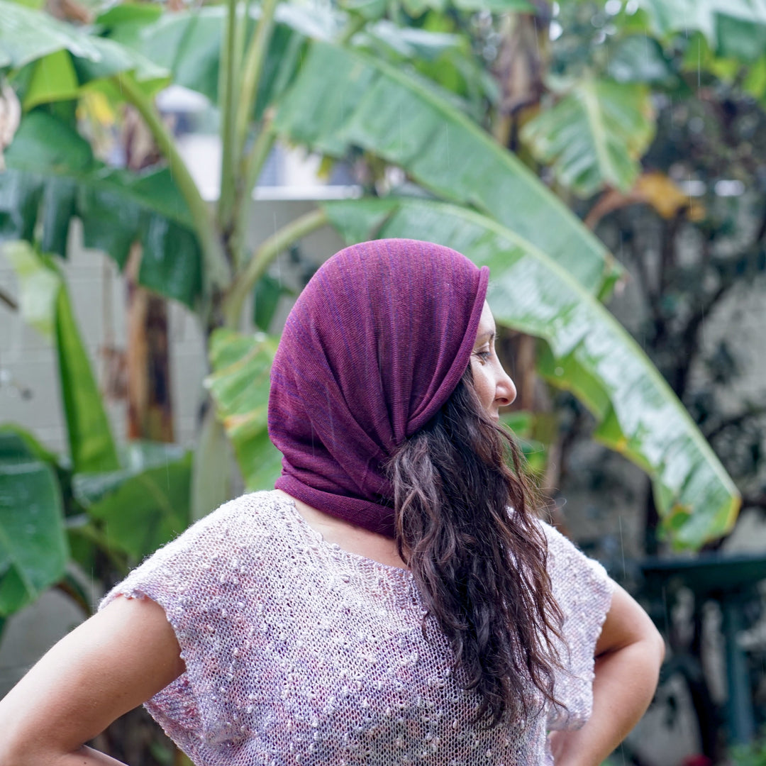 Rustic Plum Merino Beanie Wrap - Ships from Nevada USA