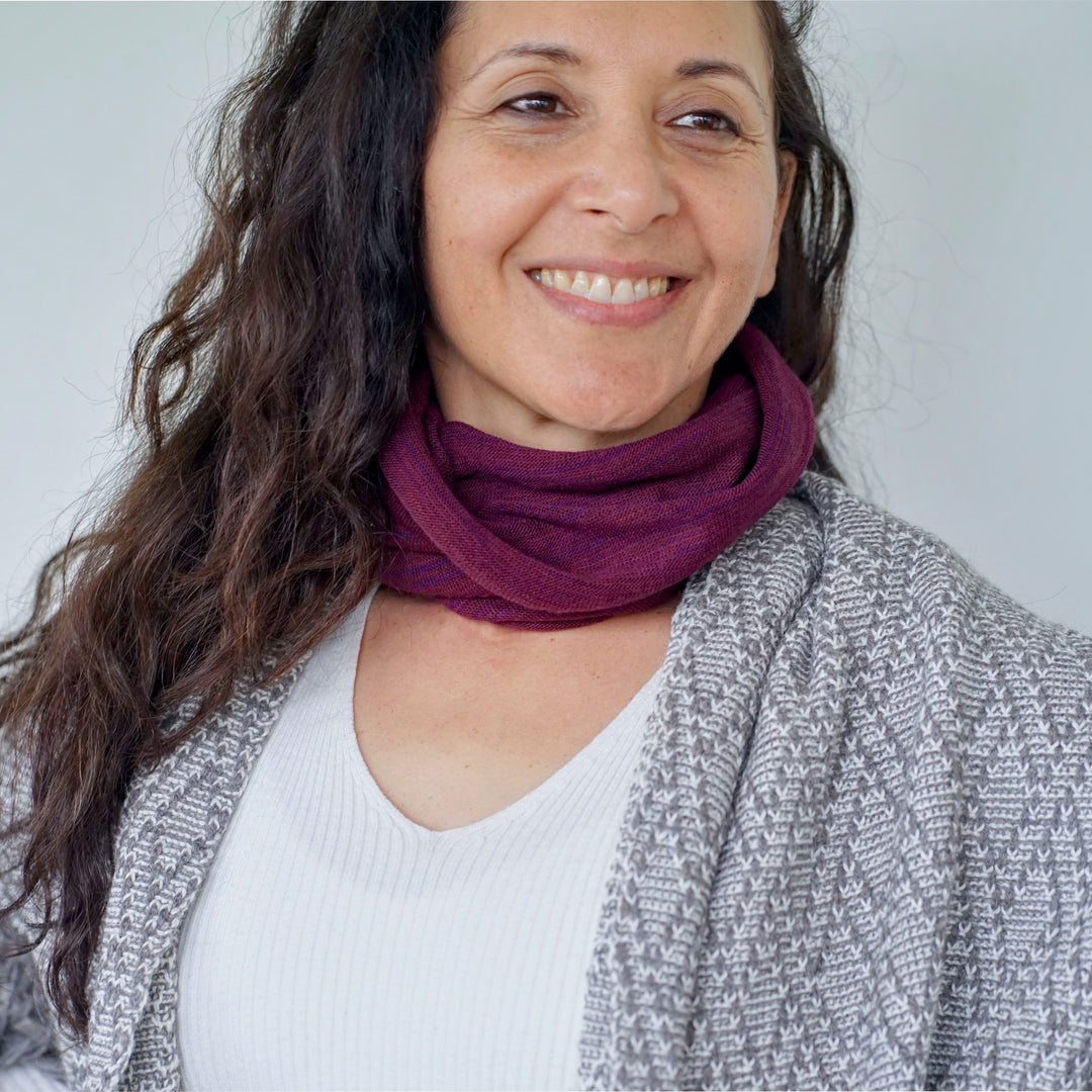 Rustic Plum Merino Beanie Wrap - Ships from Nevada USA