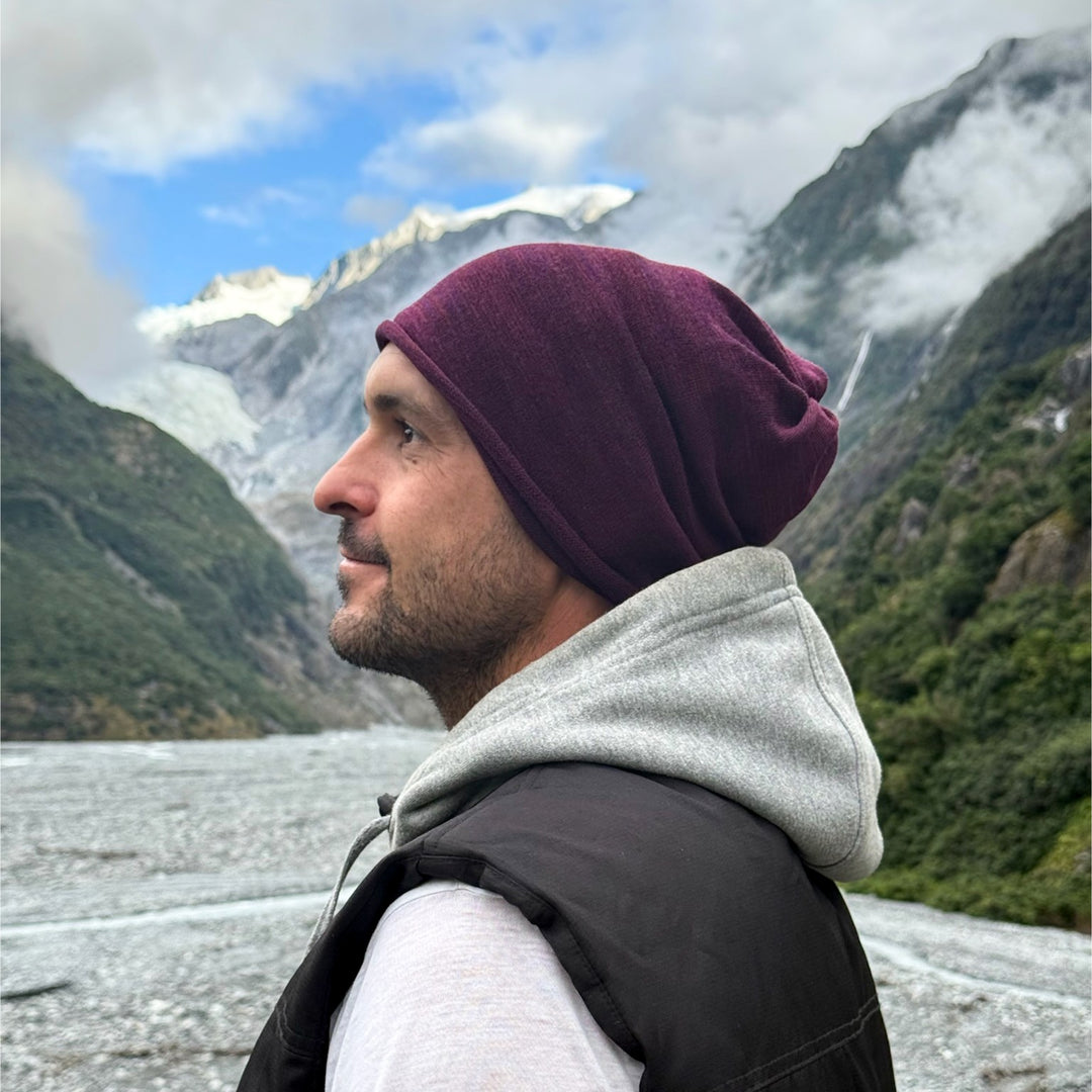 Rustic Plum Merino Beanie Wrap - Ships from Nevada USA