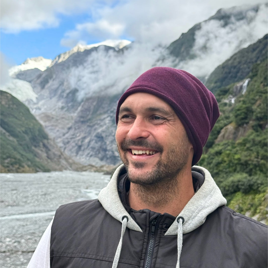 Rustic Plum Merino Beanie Wrap - Ships from Nevada USA