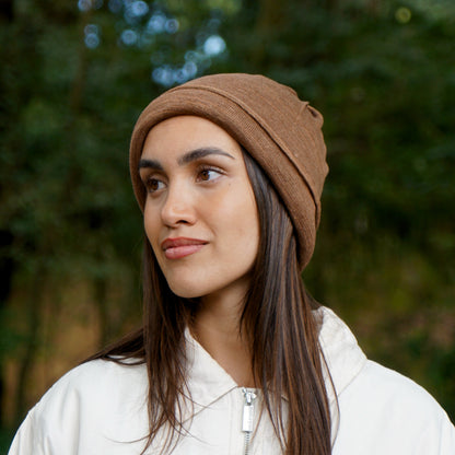 Tan Merino Beanie Wrap - Shipped from Nevada USA