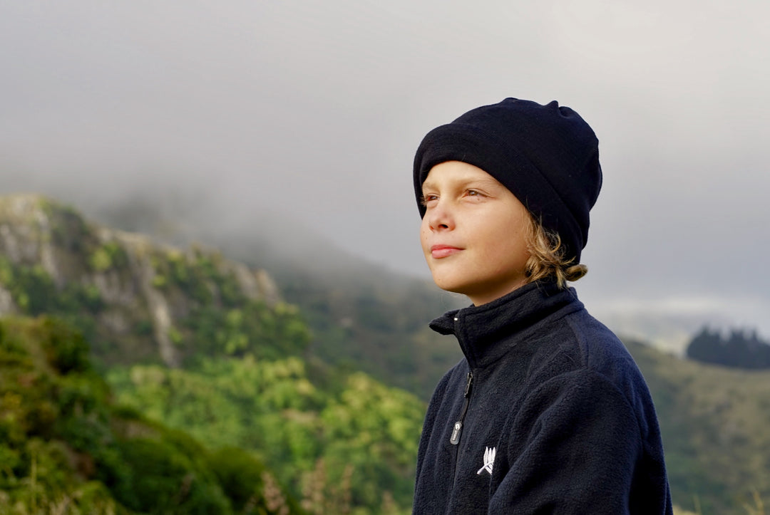 Merino Beanie Wrap - Black