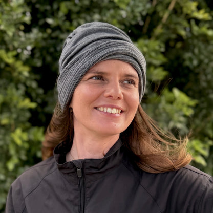 Grey Delight Merino Beanie Wrap - Shipped from Nevada USA